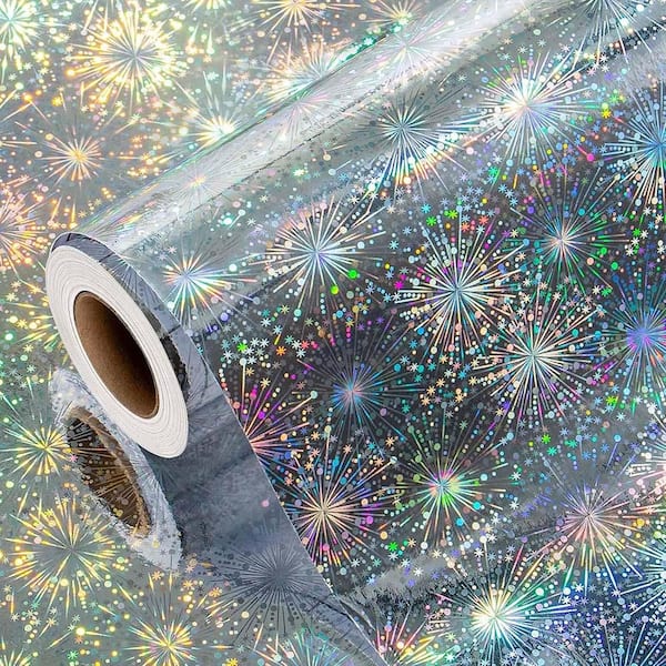 Gift Wrapping Paper Roll Holographic Sparkle Foil Design 17 in. x 32.8 ft. All Occasion Birthday Christmas