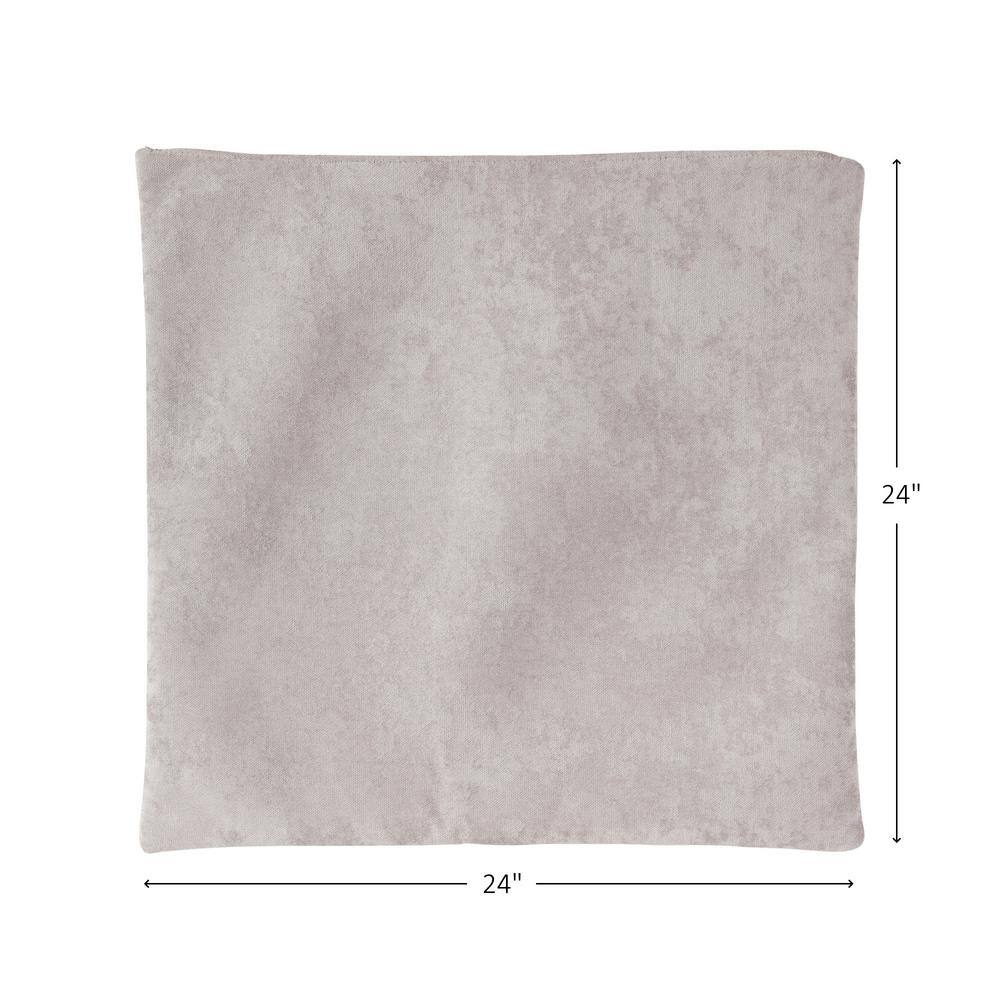 Ash Gray 24" Square Velvet Throw Pillow Cover