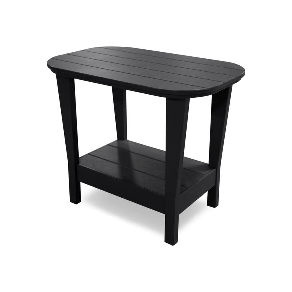 Leisure Line Classic Black Recycled Plastic Outdoor Side Table 241137