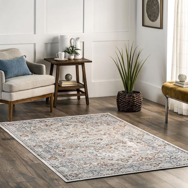 Cady Machine Washable Transitional Beige 5 ft. x 8 ft. Area Rug
