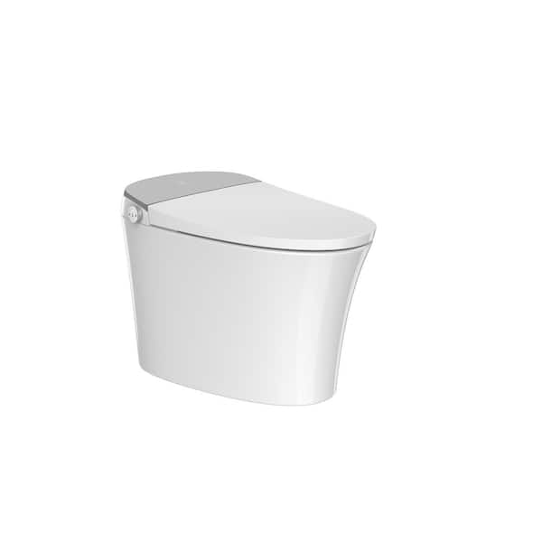 SmartFlow Elongated Bidet Toilet 1.28 GPF in White with Adjustable Warm Wash, Auto Open Close Flush, 3-Year Warranty