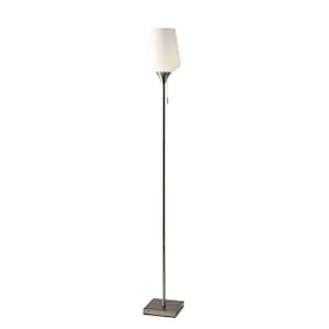 Roxy 71 in. Brushed Steel Floor Lamp