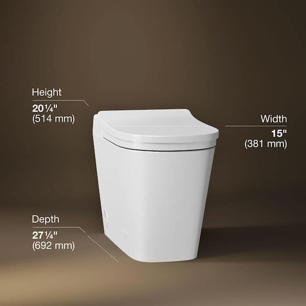 KOHLER Leap 12 in. 1-Piece 1.0/1.28 GPF Dual Flush Elongated Smart