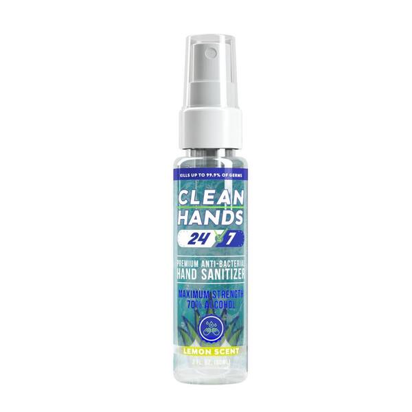 CLEAN HANDS 24 7 2 oz. Lemon Scent 70 Percent Spray Bottle Hand Sanitizer (5-Pack)
