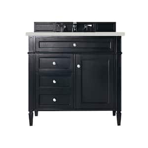Brittany 36.0 in. W x 23.5 in. D x 34.0 in. H Bathroom Vanity in Black Onyx with Lime Delight Silestone Quartz Top