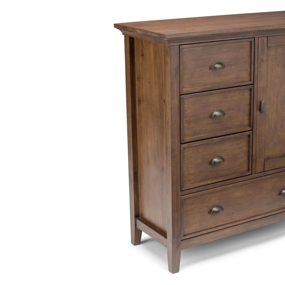 Rustic Natural Aged Brown Solid Hardwood Storage Cabinet