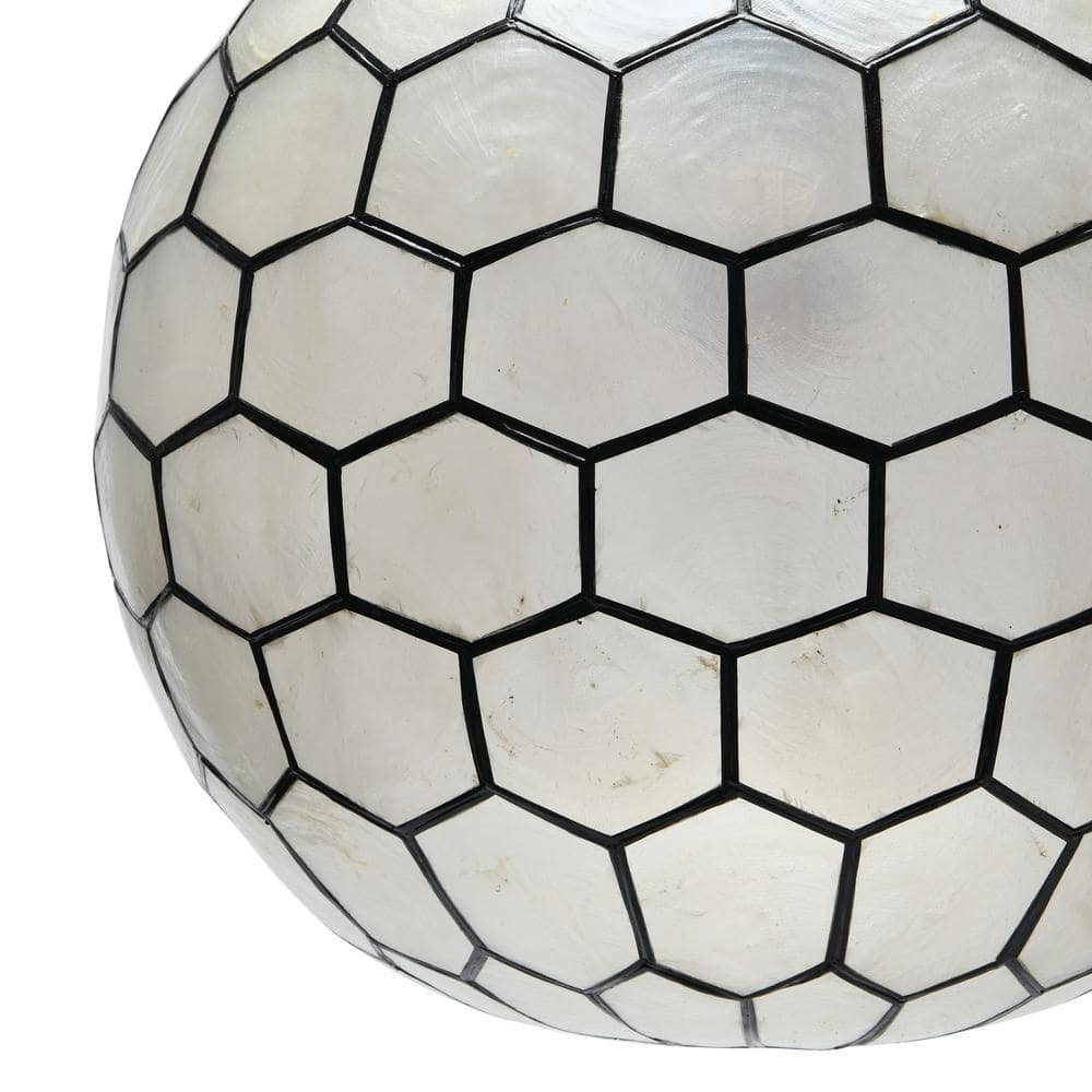 Philippine Artisan Black Capiz Honeycomb Globe LED Pendant Light
