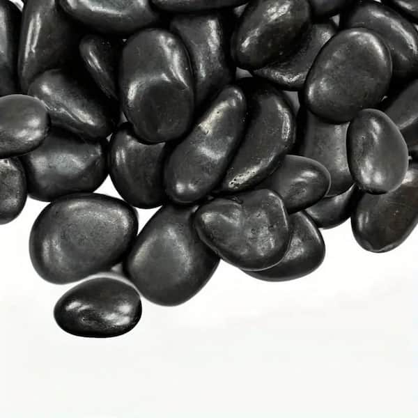 Garden Stone 0.5 cu. ft. Per Bag Medium (1.8-2.6 in.) Black Large Polished River Rocks (1 Bags/Covers 0.5 cu. ft. )