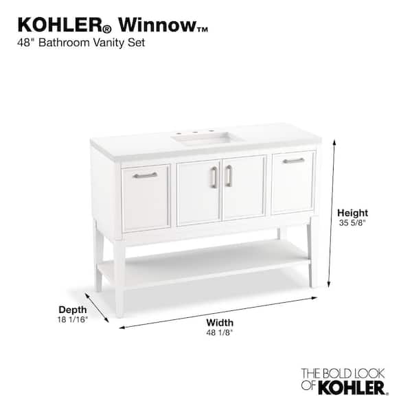 Kohler Winnow 48 125 In W X 18 0625, Bathroom Vanity 18 5 Depths