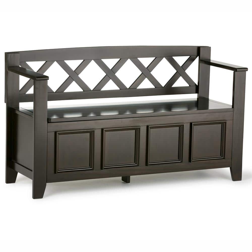 Amherst Hickory Brown 48" Wide Solid Wood Transitional Storage Bench