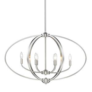 pewter orb chandelier