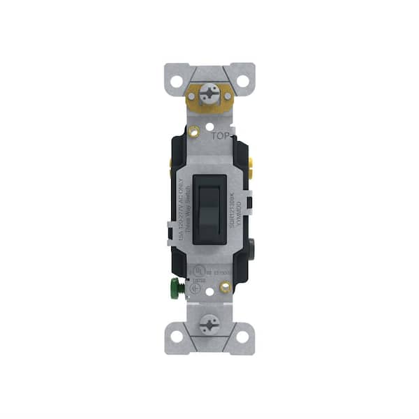 15 Amp 3-Way Light Switch Residential Black