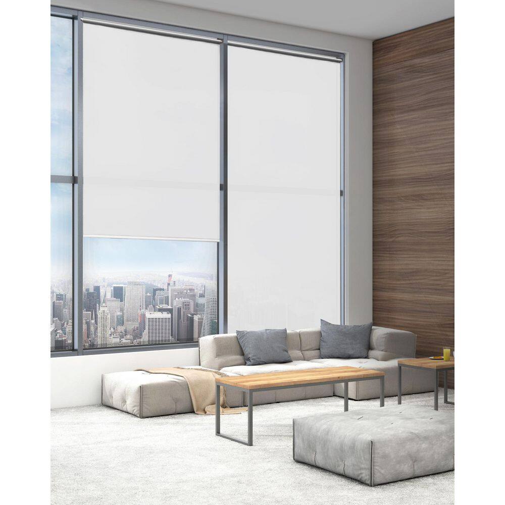 White Vinyl Cordless Room Darkening Roller Shade 30" x 72"