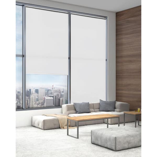 White Vinyl 53 in.W x 72 in.L Room Darkening Cordless Roller Shade