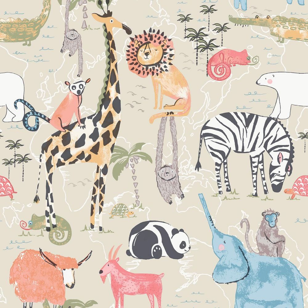 Safari Animals Beige Jungle Friends Wallpaper price history on PriceWatchPro
