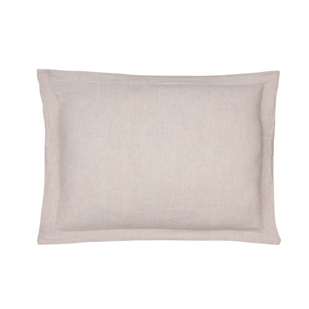 Natural Washed Linen King Sham with Flange