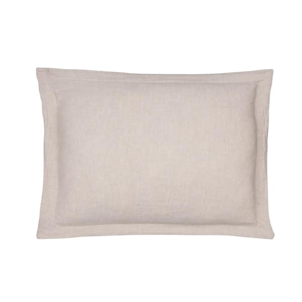 LEVTEX HOME Washed Linen Natural Flange 36 in. x 20 in. King Sham