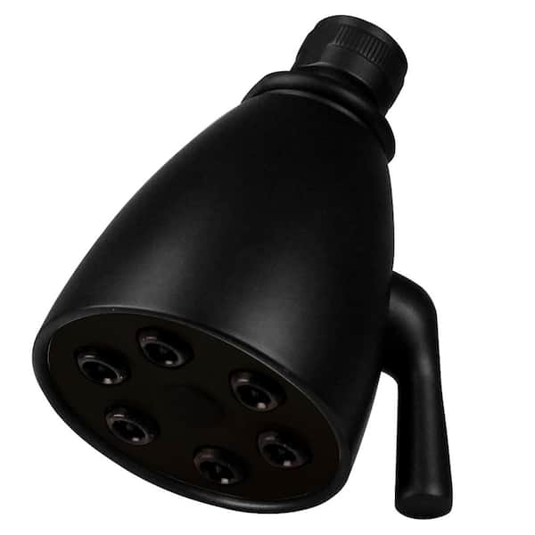 Westbrass 2-Spray 2.3 in. Single Tub Wall Mount Fixed Adjustable Shower Head in Matte Black