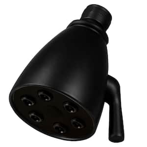 2-Spray Patterns 2.3 in. Single Tub Wall Mount Adjustable Fixed Shower Head in Matte Black