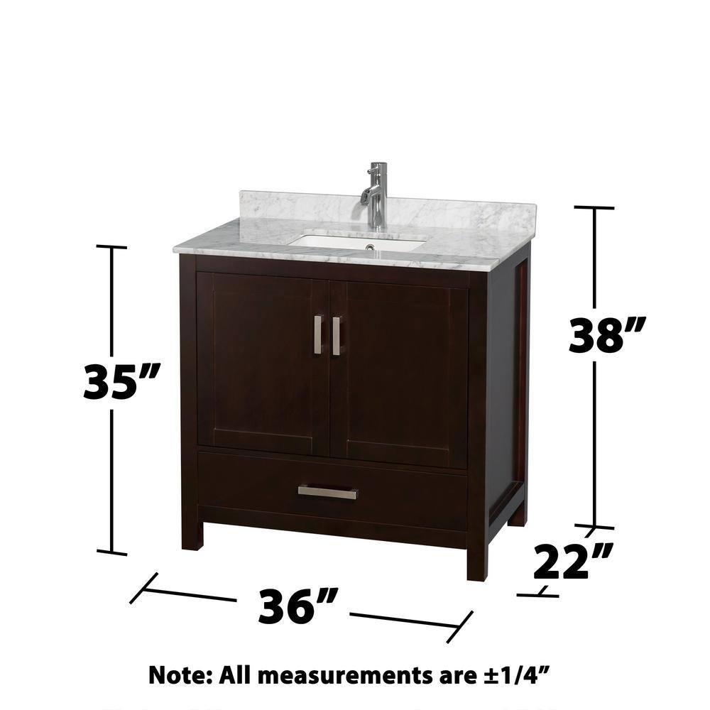 Sheffield Espresso 36'' Freestanding Single Bathroom Vanity with Stone Top