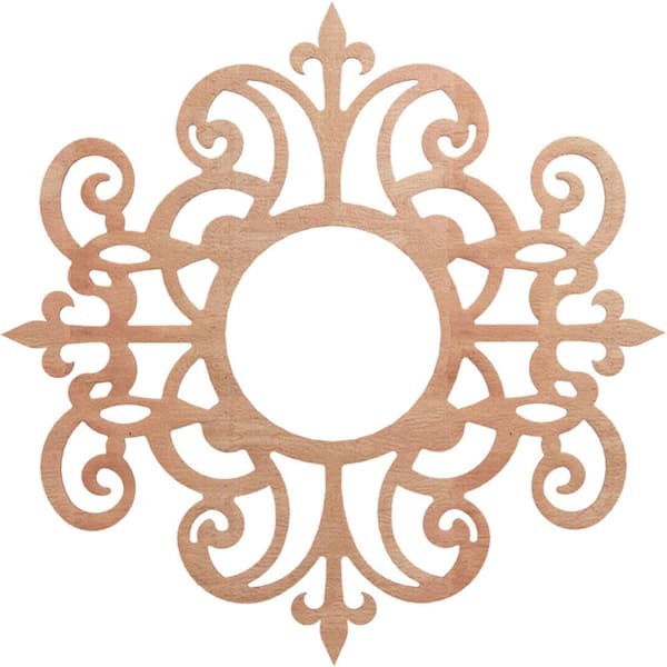 Ekena Millwork 0.375 in. x 32 in. x 32 in. Wood (Cherry) Medallion Moulding