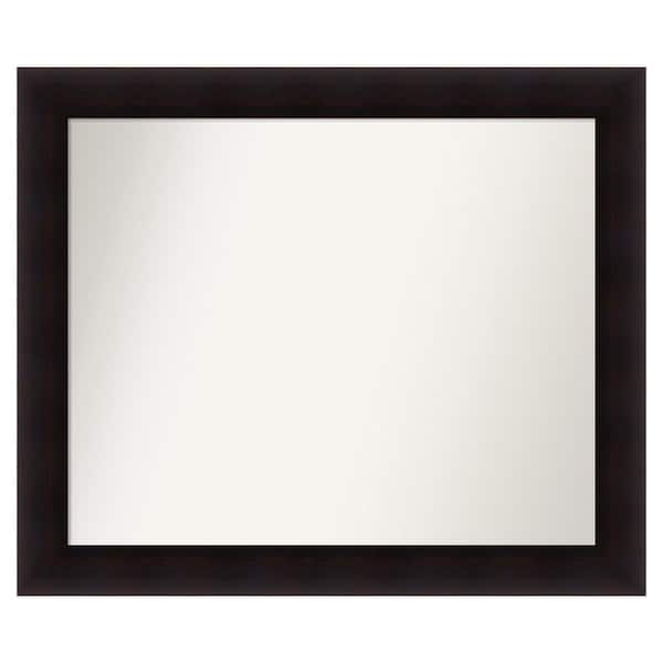 Amanti Art Portico Espresso 37.75 in. x 31.75 in. Custom Non-Beveled Wood Framed Batthroom Vanity Wall Mirror