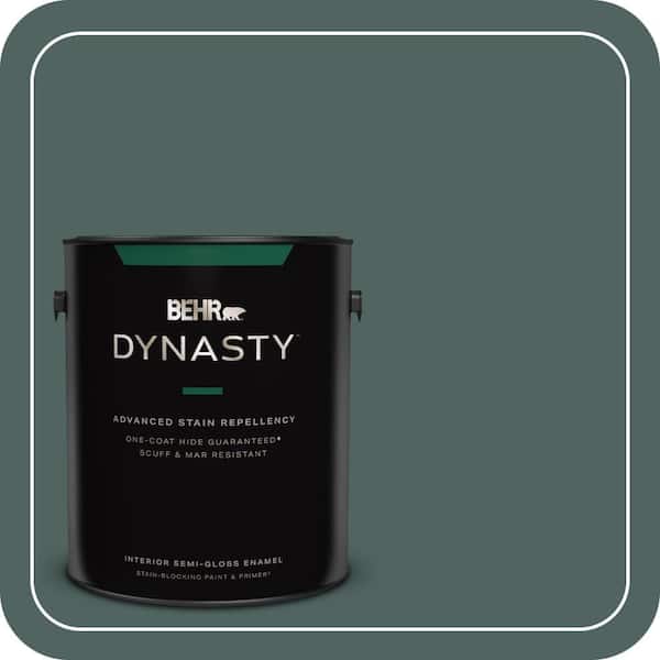 1 gal. #S430-7 Blue Fir One-Coat Hide Semi-Gloss Enamel Interior Stain-Blocking Paint & Primer