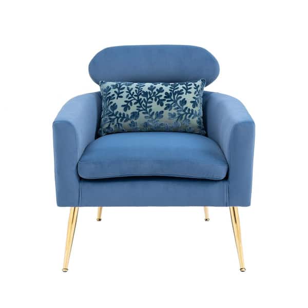 Tatahance Blue Velvet Accent Chair