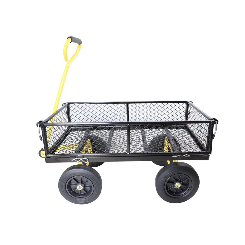 3.28 cu. ft. Black and Yellow Metal Tools Cart Wagon Cart Garden Cart Trucks price history on PriceWatchPro