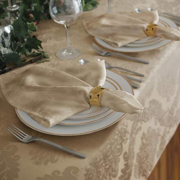 50 pcs 17"x17" or 20"x20" Polyester Cloth Linen Dinner Napkins with or w/o Rings 