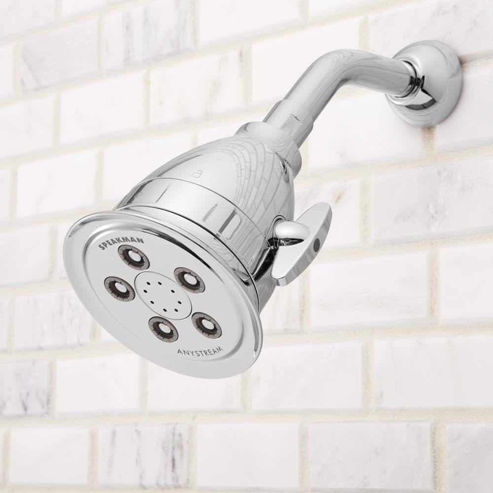 Polished Chrome Adjustable Shower Head with Filter and Jet Spray