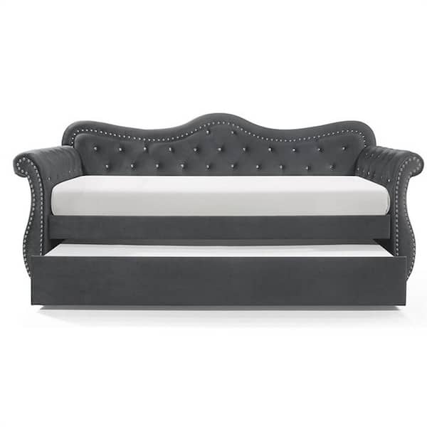 Donason Gray Twin Size Daybed with Trundle