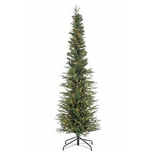6.5 ft. Natural Cut Narrow Lincoln Pine Artificial Christmas Tree with 200 Clear Lights