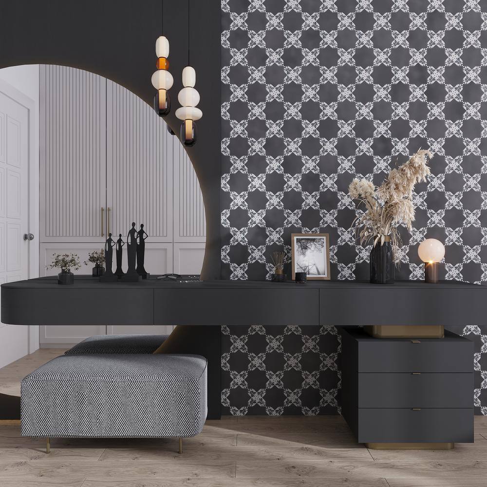 Siena Matte Gray Star-Shaped Ceramic Tile for Walls and Floors