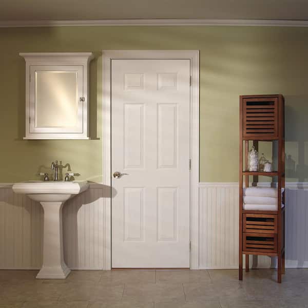 28 in. x 80 in. Colonist Primed Left-Hand Textured Solid Core Molded Composite MDF Single Prehung Interior Door