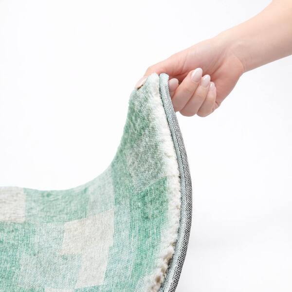Dream Shag Premium Machine Washable Abstract ADS659 Teal 2 ft. x 3 ft. Accent Rug