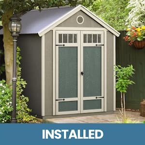 Professionally Installed Garden Shed 6 ft. x 8 ft. Designer Wood Utility Shed with Galvanized Metal Roof (48 sq. ft.)