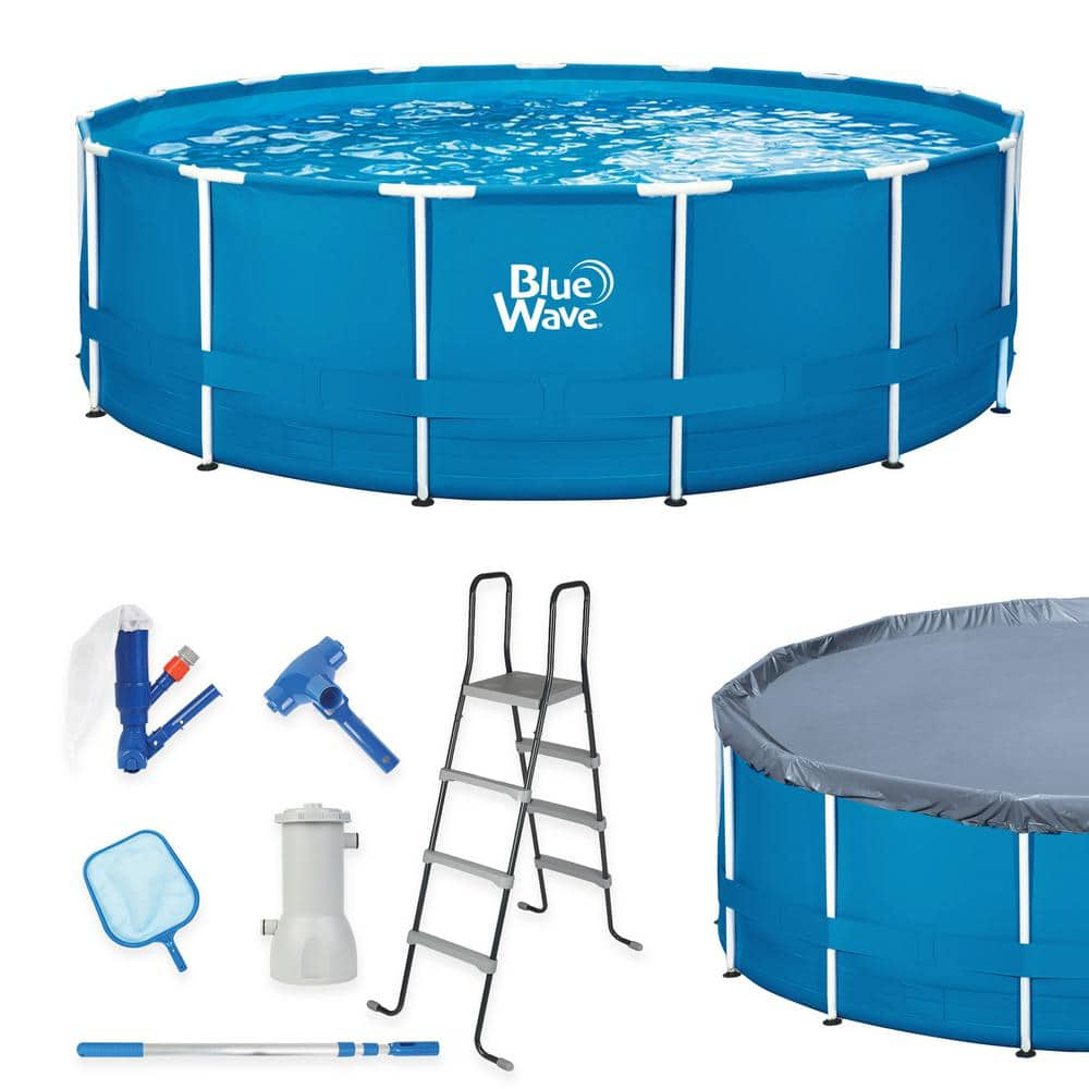 Laguna Round 48  Deep Swimming Pool Package with Cover in 15