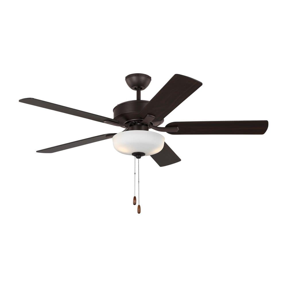 Linden 52'' Bronze Ceiling Fan with Matte White Glass Light Kit