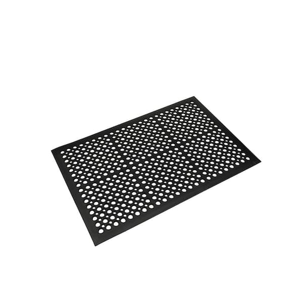 Non-Slip Rubber Drainage Mat, Anti-Fatigue Commercial Kitchen Floor Mat with Holes, Heavy Duty Rubber Floor Mat for Indoor/Outdoor Restaurant Bar