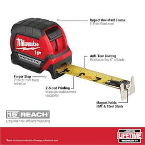 16 ft. x 1 in. Compact Magnetic Tape Measure with 15 ft. Reach and FASTBACK Compact Folding Utility Knife