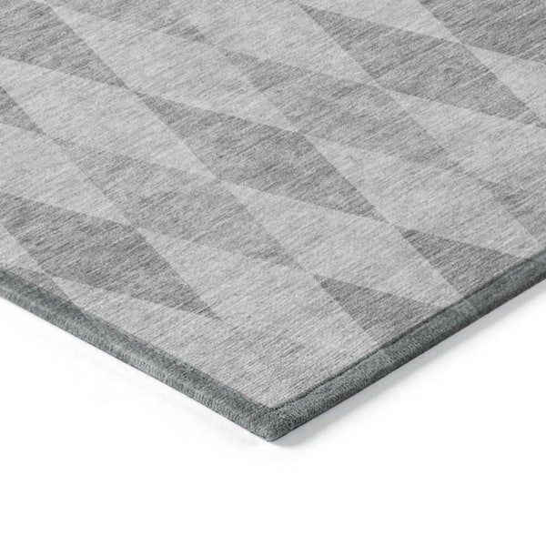 Denim Blue 10 ft. x 14 ft. Woven Geometric Rectangle Indoor/Outdoor Area Rug