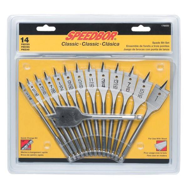 Irwin Speedbor High-Speed Steel Classic Spade Bit Set (14-Piece)