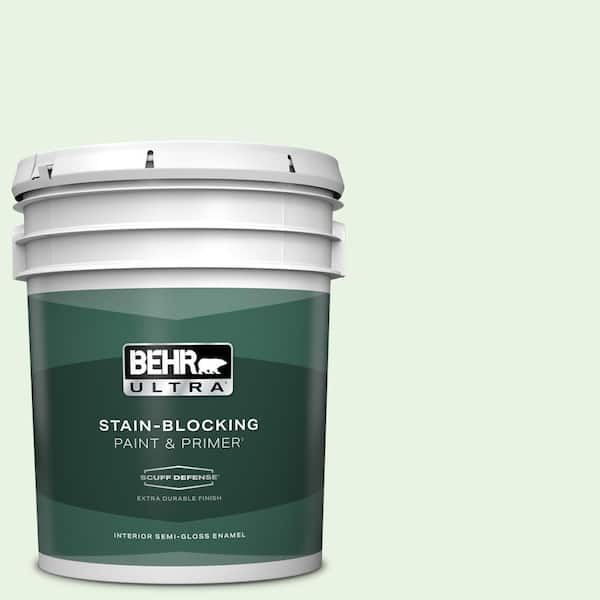 BEHR ULTRA 5 gal. #450C-1 Dinner Mint Extra Durable Semi-Gloss Enamel Interior Paint & Primer