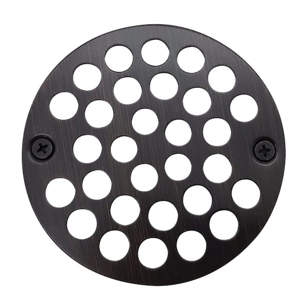 Westbrass 4 in. O.D. Brass Shower Strainer Cover Plastic-Oddities Style in Antique Bronze