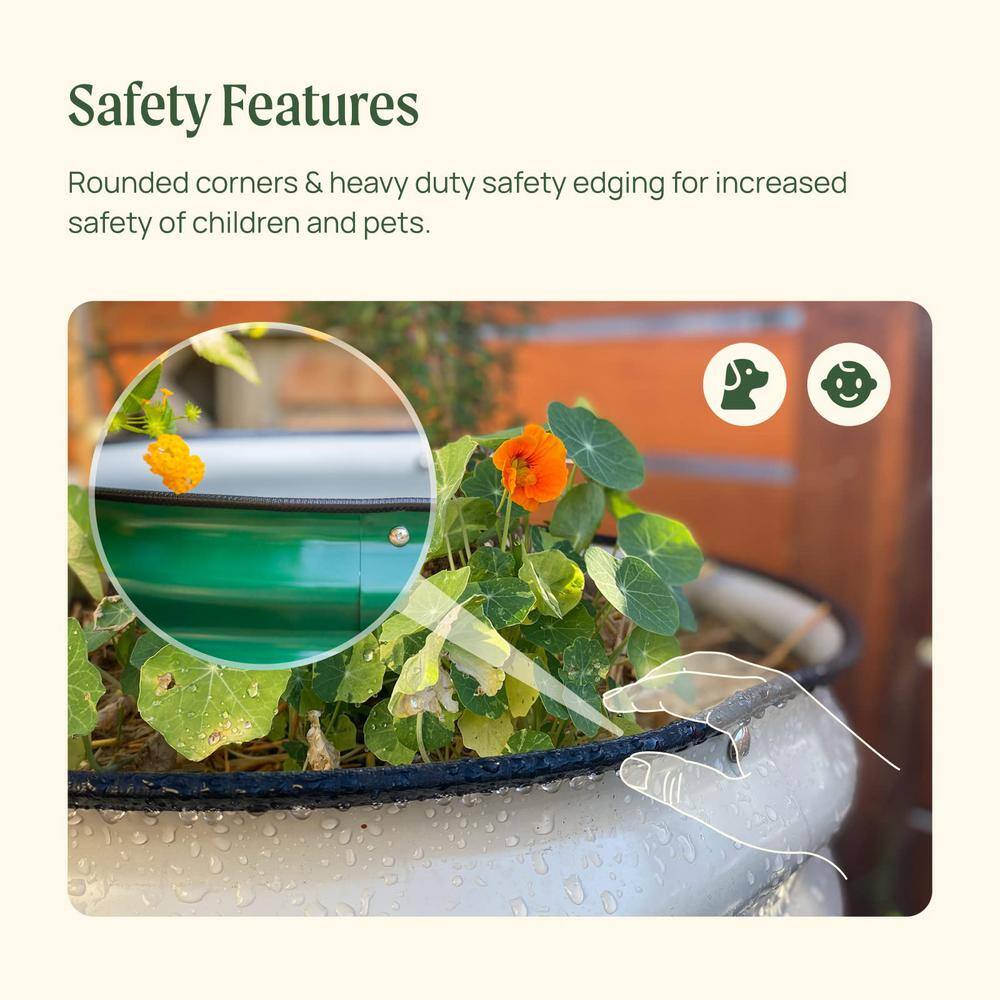 32" Tall British Green Modular Metal Outdoor Raised Garden Bed