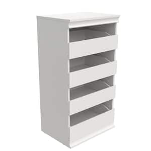 21.39 in. W White Modular Storage Stackable Unit with 4-Drawers Wood Closet System