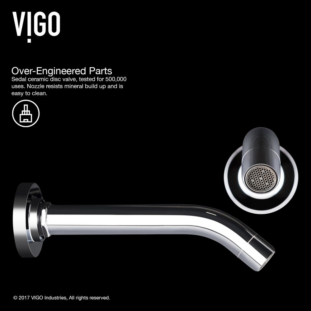 VIGO Olus Single Handle Wall Mount Bathroom Faucet in Chrome