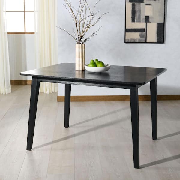Bellalexa Black Wood 4 Legs Base Dining Table Seats 4
