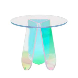 17.7 in. x 18.5 in. Stylish Colorful Acrylic Round End Table